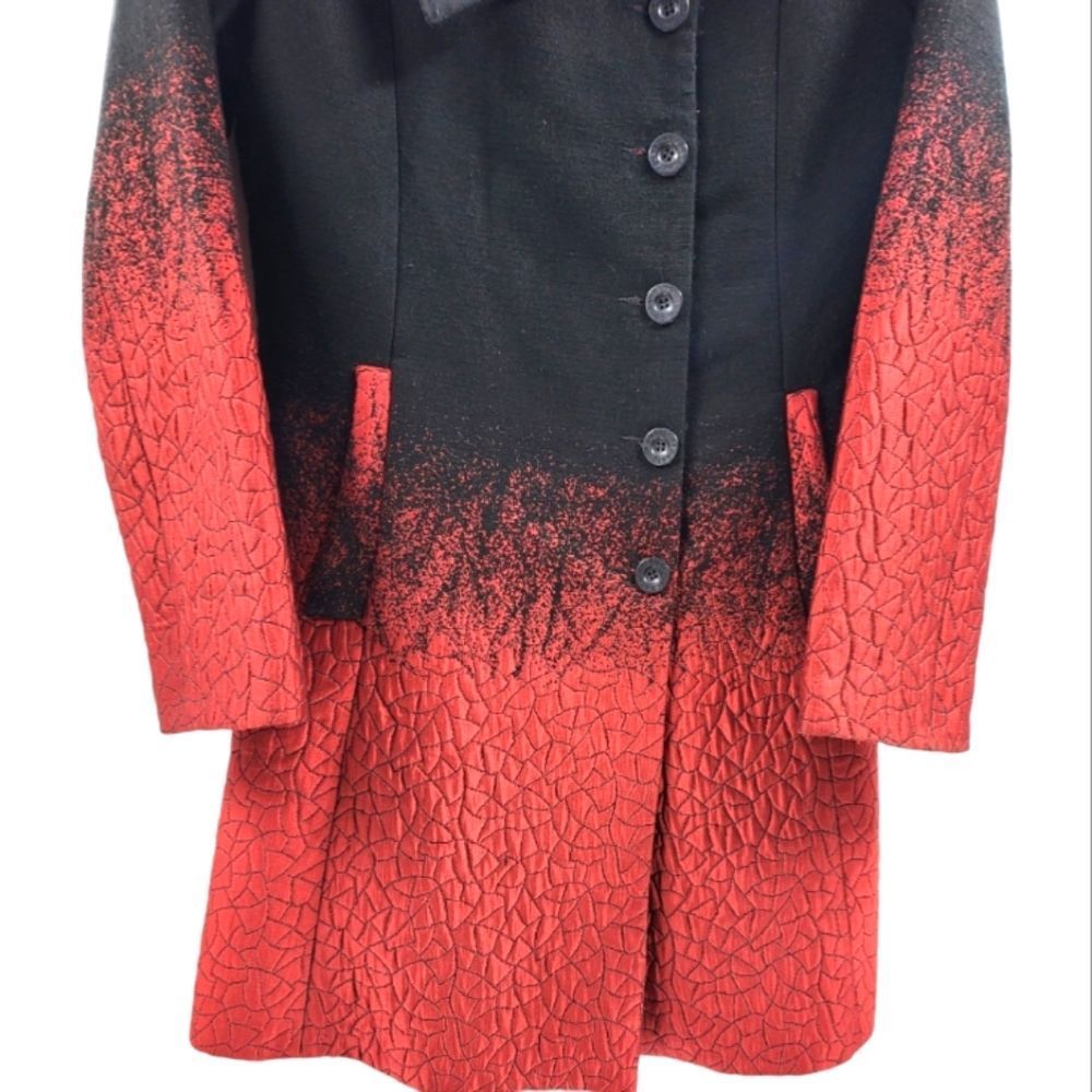 Desigual Womens Ombre Button Front Fold Collar Peacoat Size U.S Small. - Picture 5 of 12